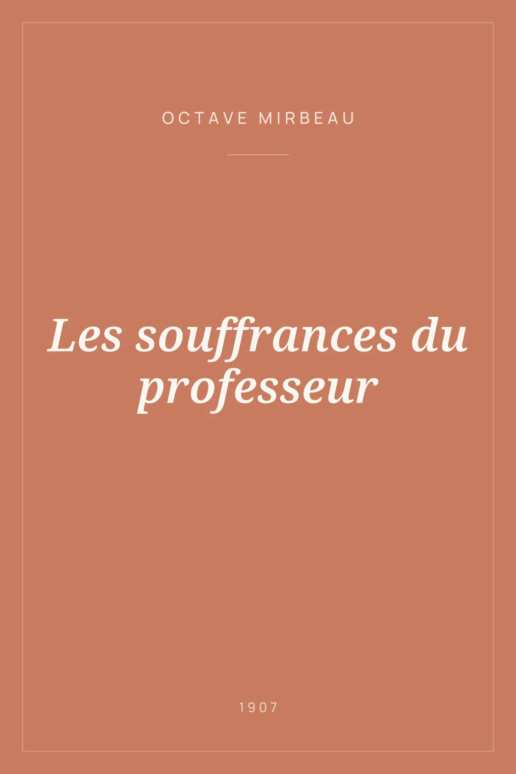 Portada de Les souffrances du professeur