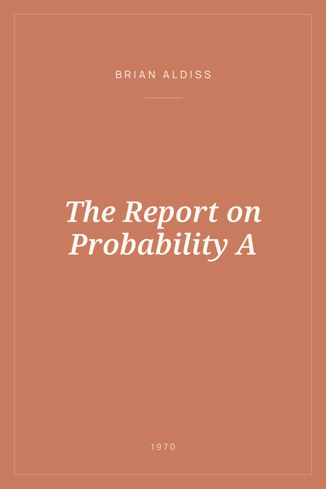 Portada de The Report on Probability A