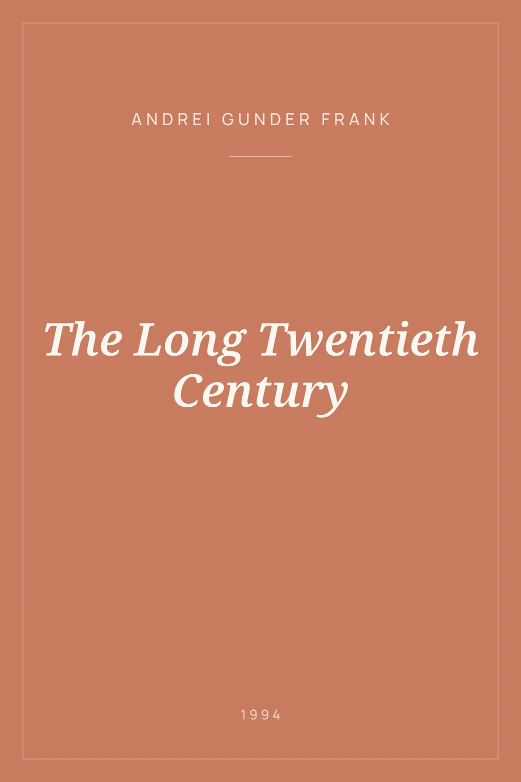 Portada de The Long Twentieth Century
