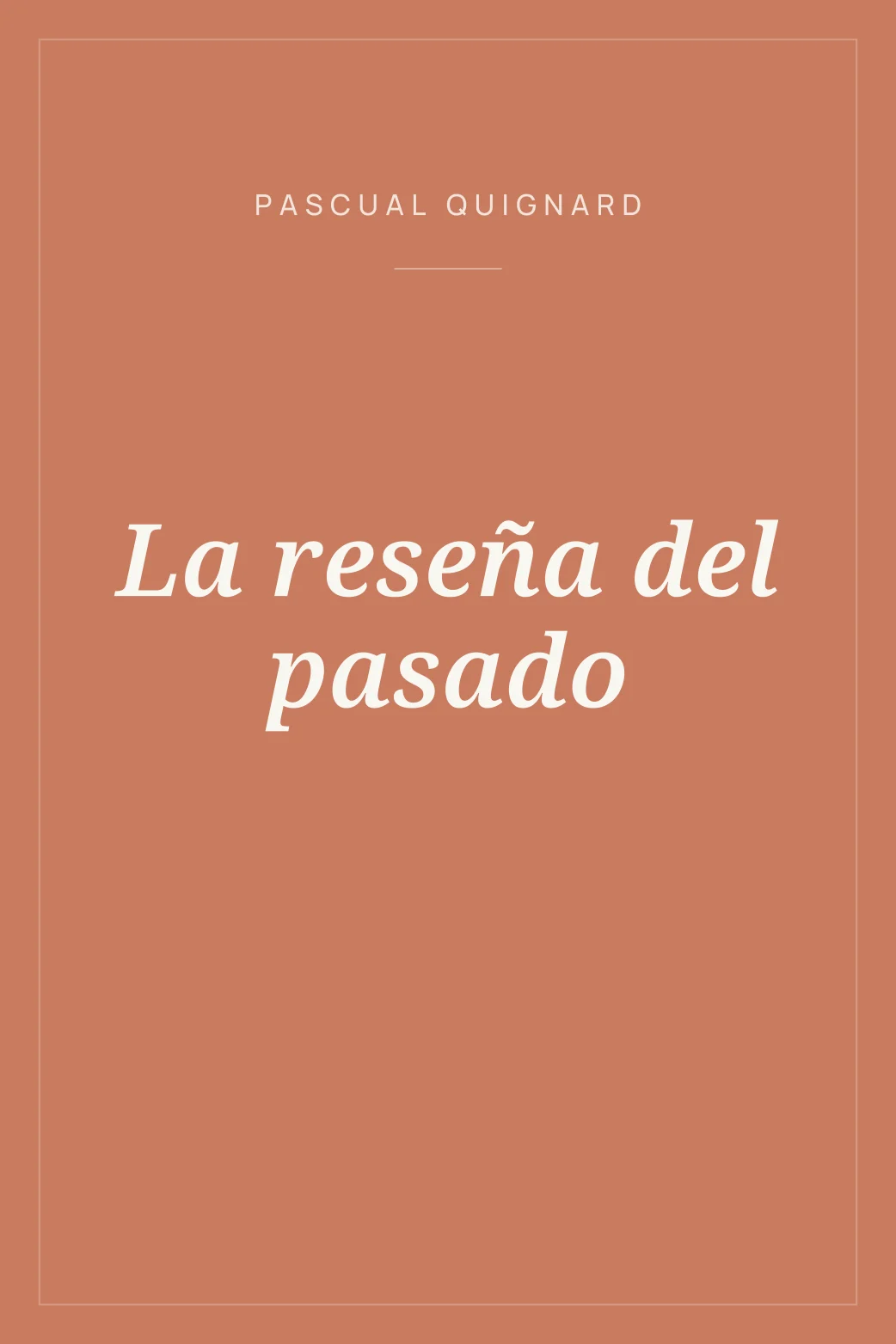 Portada de La reseña del pasado