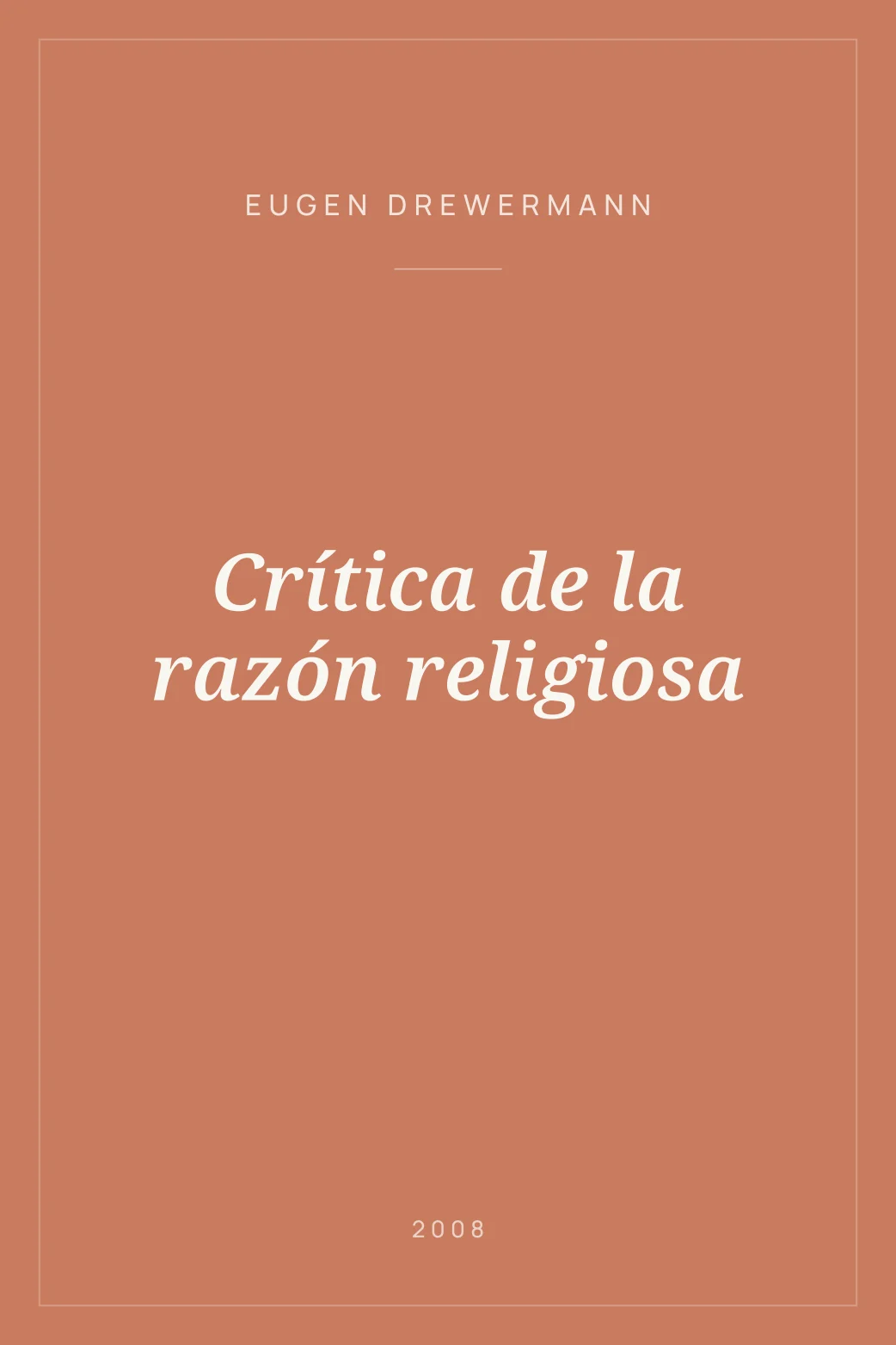 Portada de Crítica de la razón religiosa