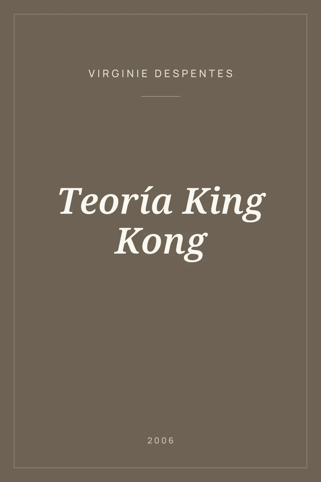 Portada de Teoría King Kong