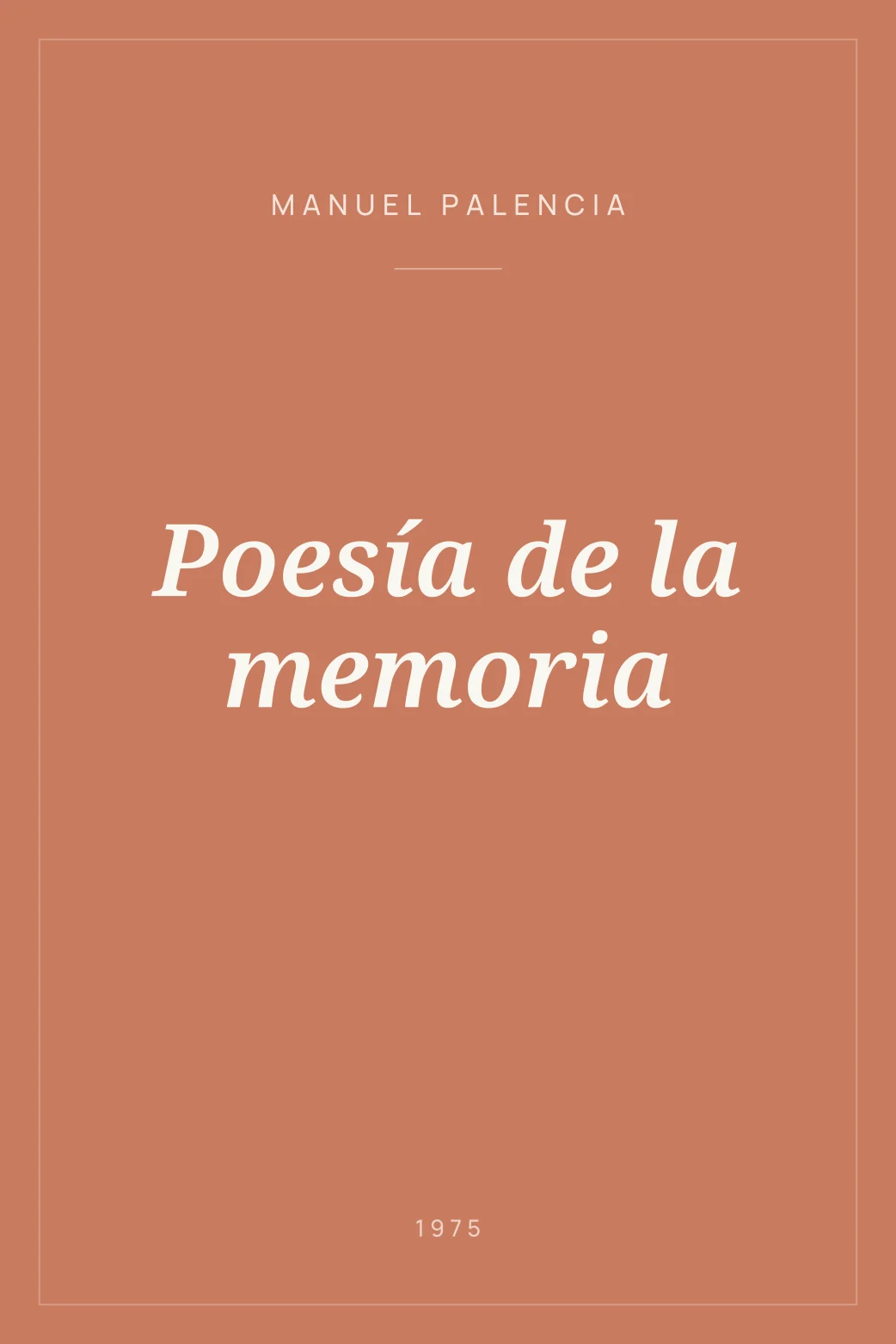 Portada de Poesía de la memoria