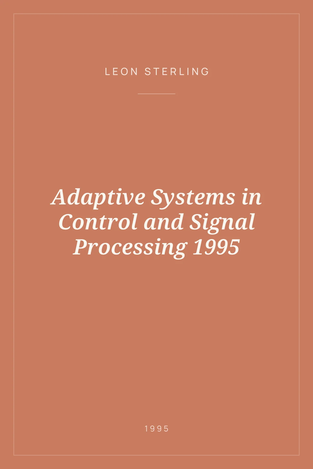 Portada de Adaptive Systems in Control and Signal Processing 1995
