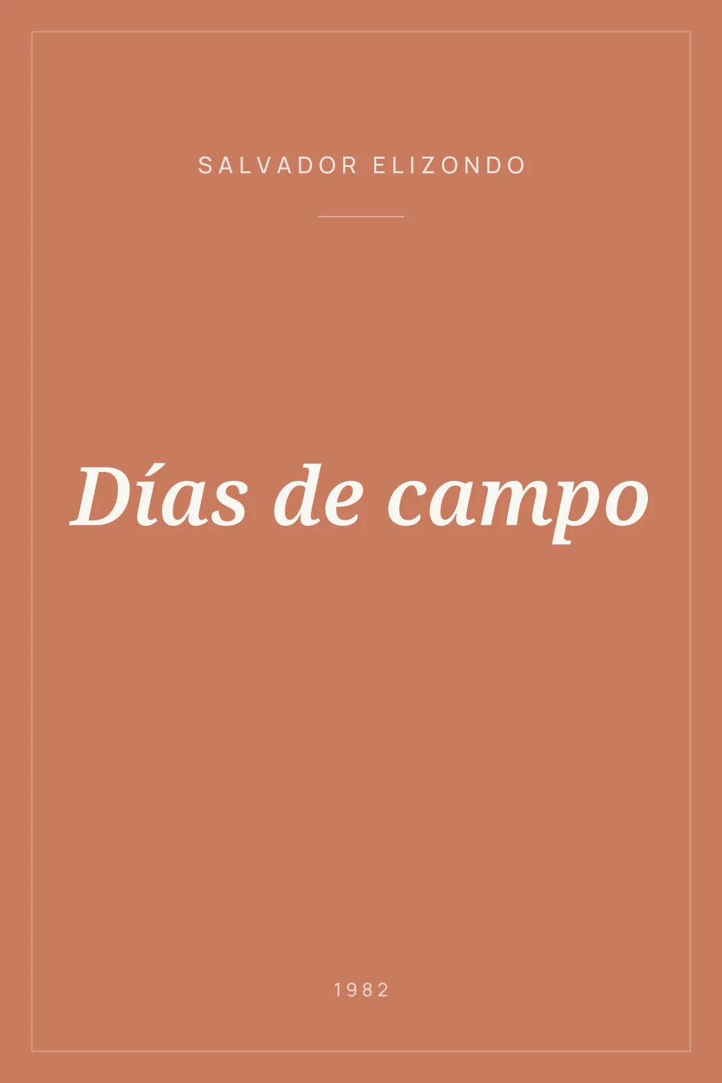 Portada de Días de campo