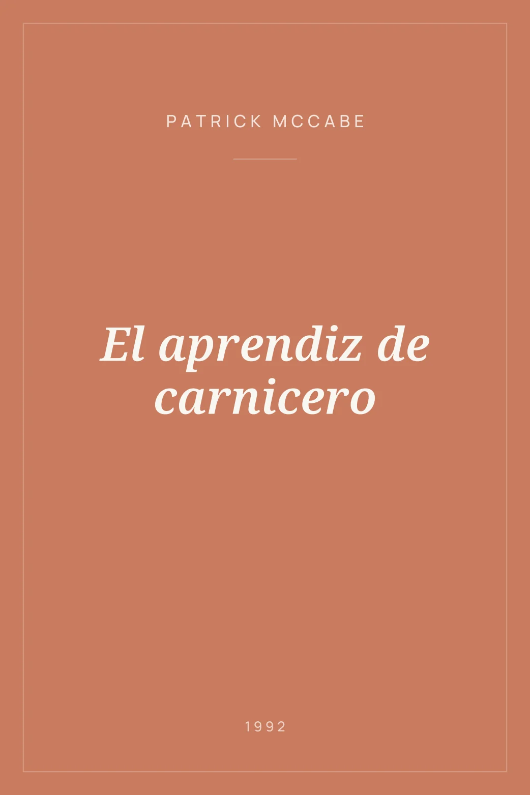 Portada de El aprendiz de carnicero