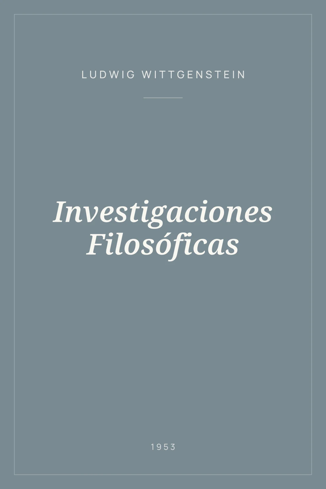 Portada de Investigaciones Filosóficas