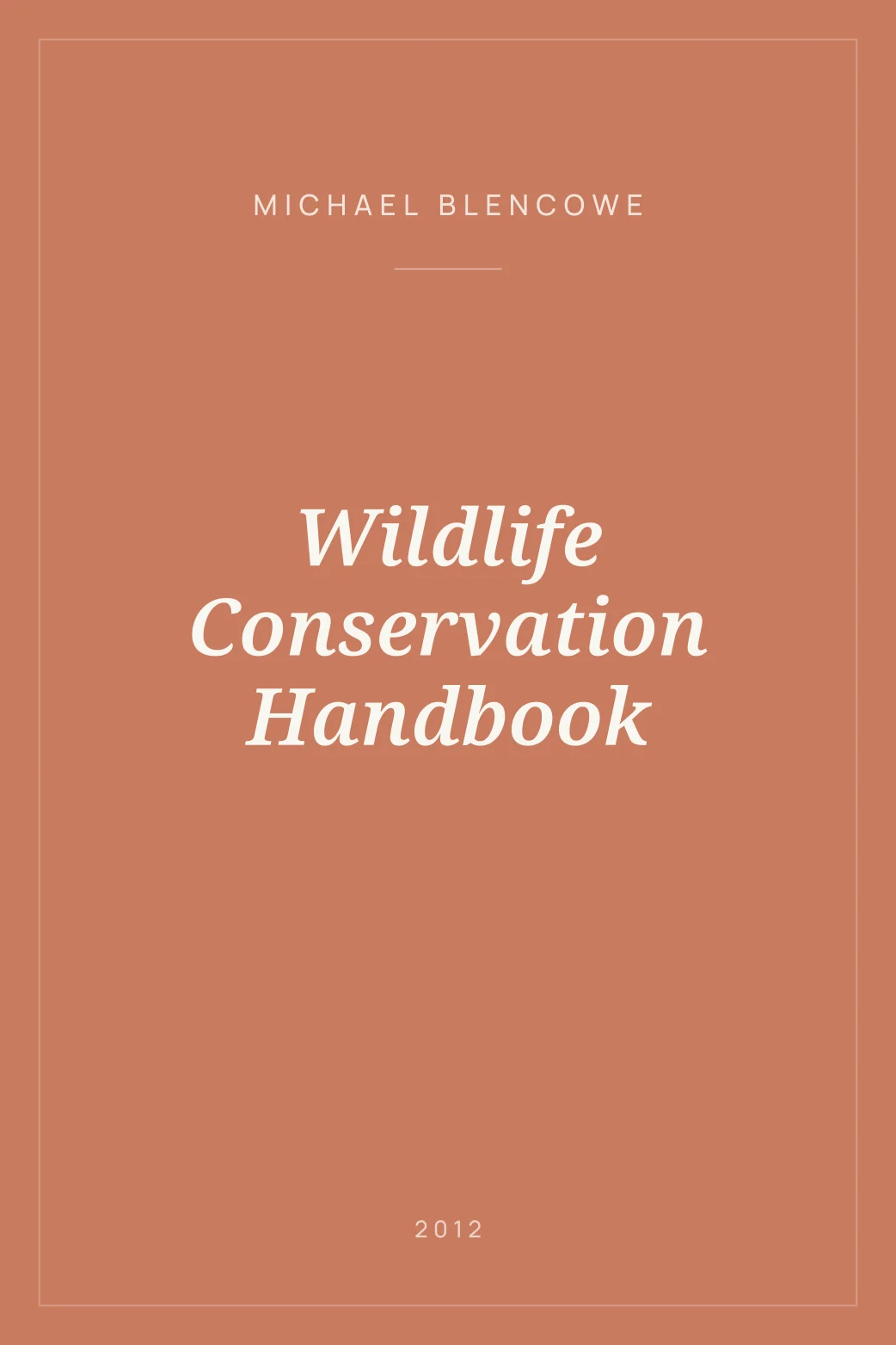 Portada de Wildlife Conservation Handbook