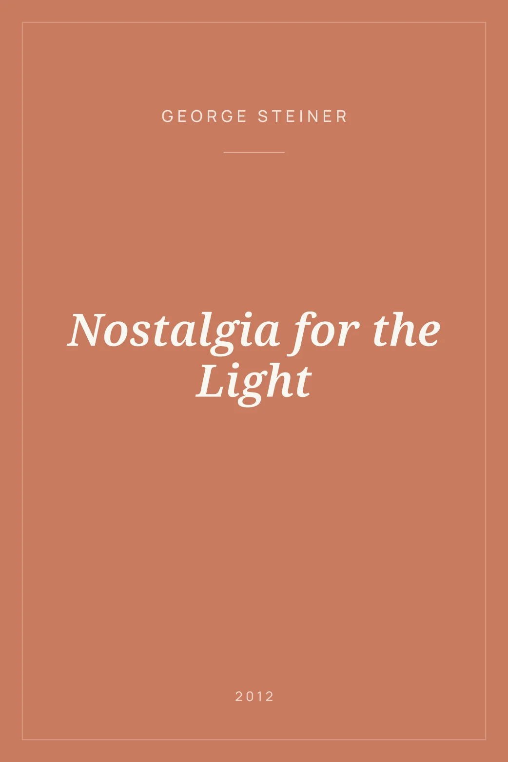 Portada de Nostalgia for the Light