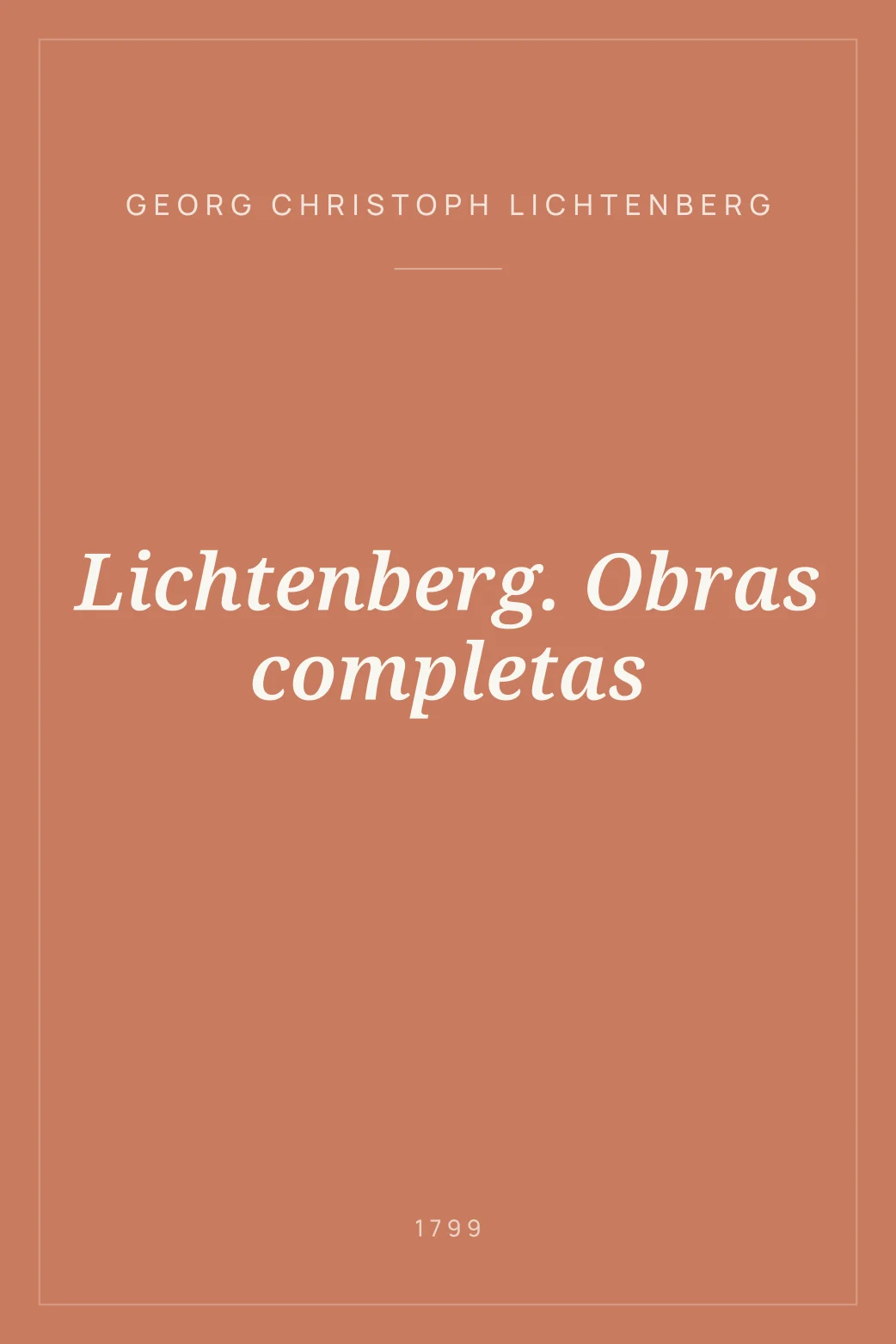 Portada de Lichtenberg. Obras completas
