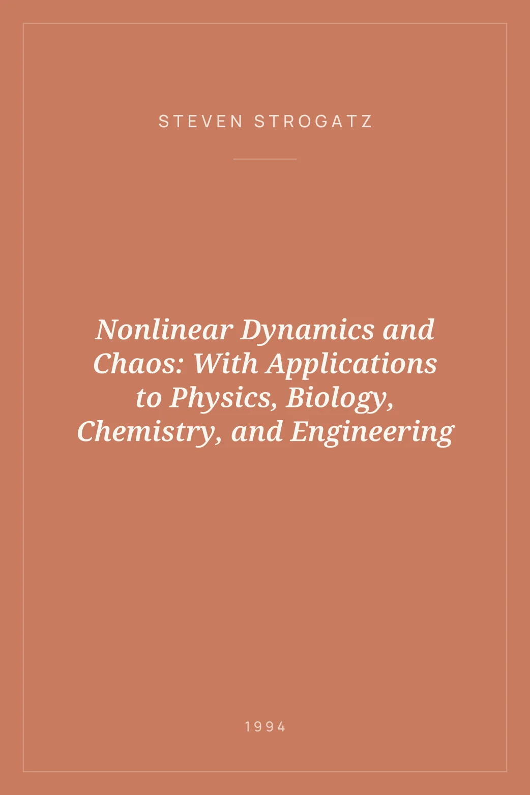 Portada de Nonlinear Dynamics and Chaos: With Applications to Physics, Biology, Chemistry, and Engineering