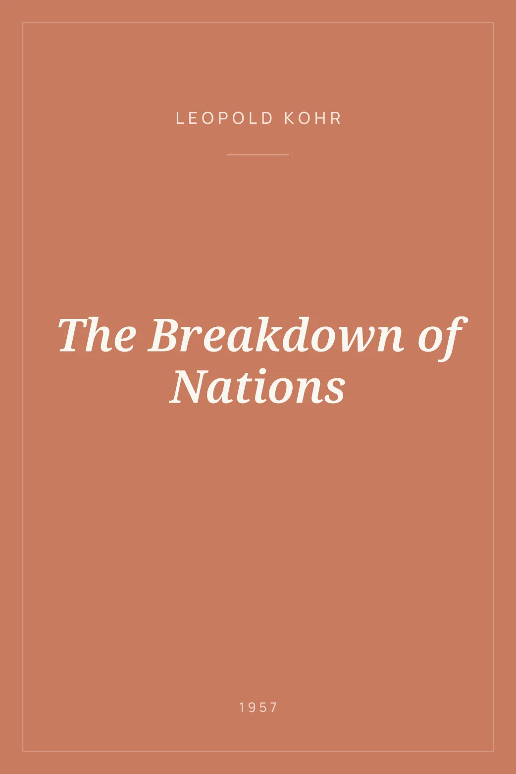 Portada de The Breakdown of Nations