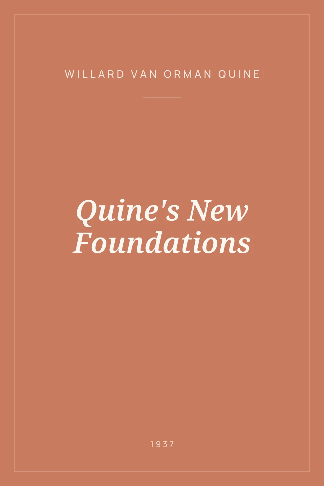 Portada de Quine's New Foundations