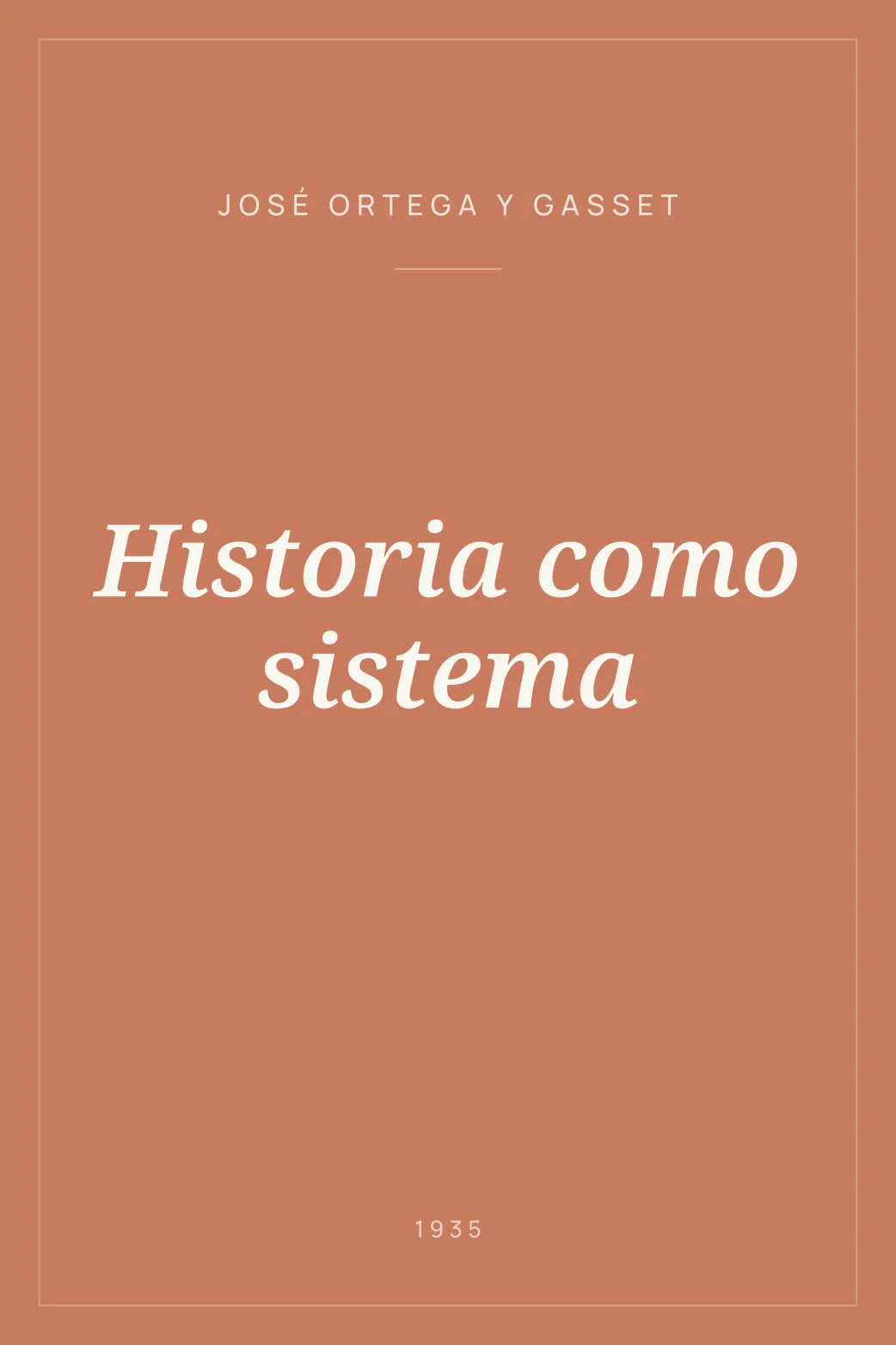 Portada de Historia como sistema
