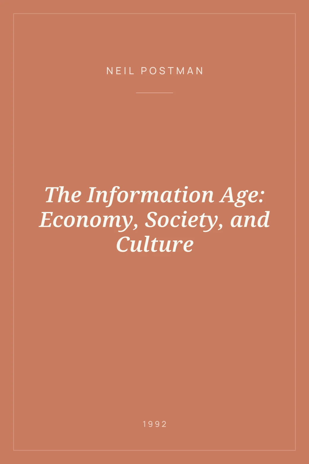 Portada de The Information Age: Economy, Society, and Culture