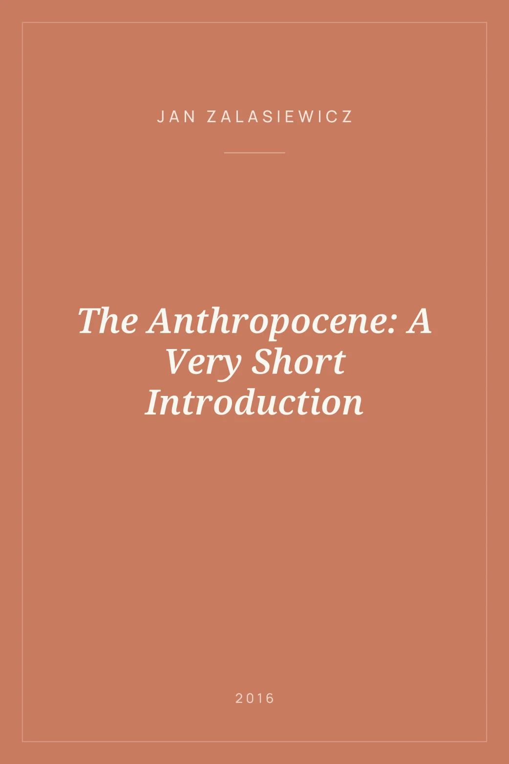 Portada de The Anthropocene: A Very Short Introduction