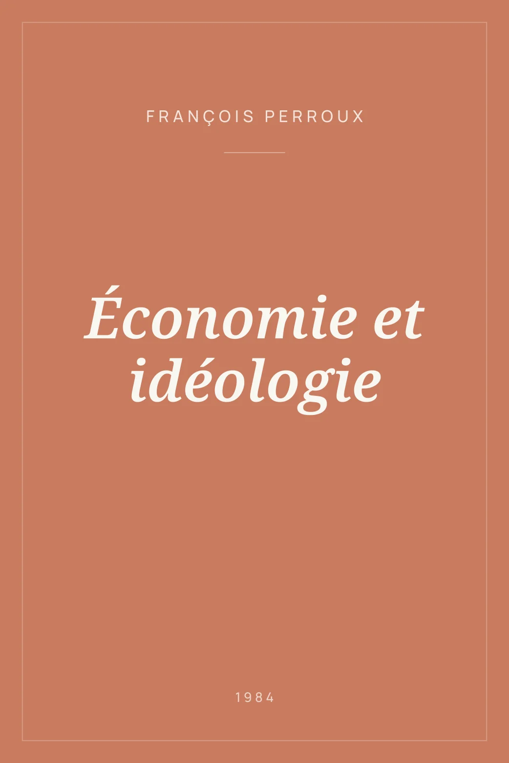 Portada de Économie et idéologie