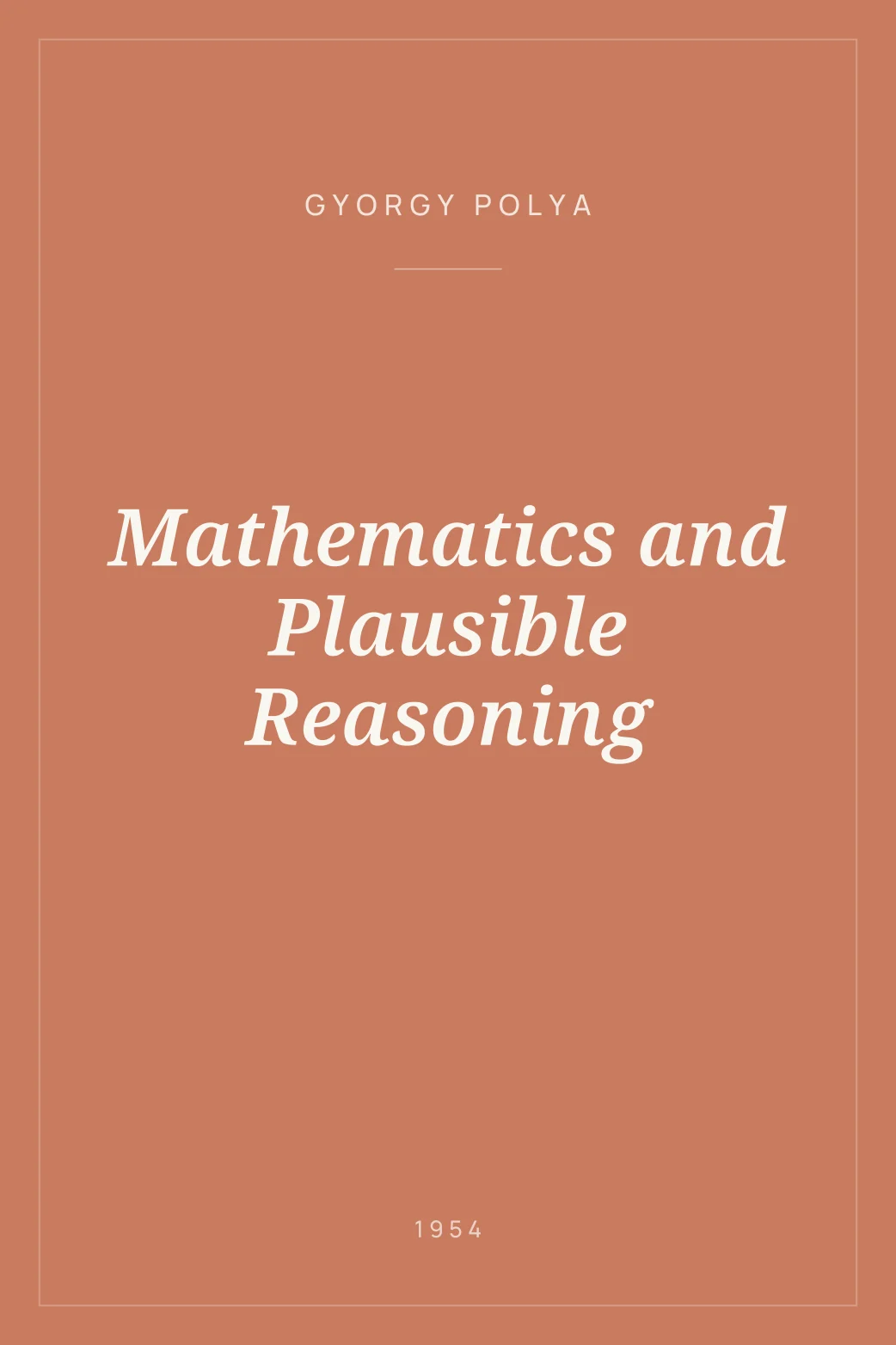Portada de Mathematics and Plausible Reasoning