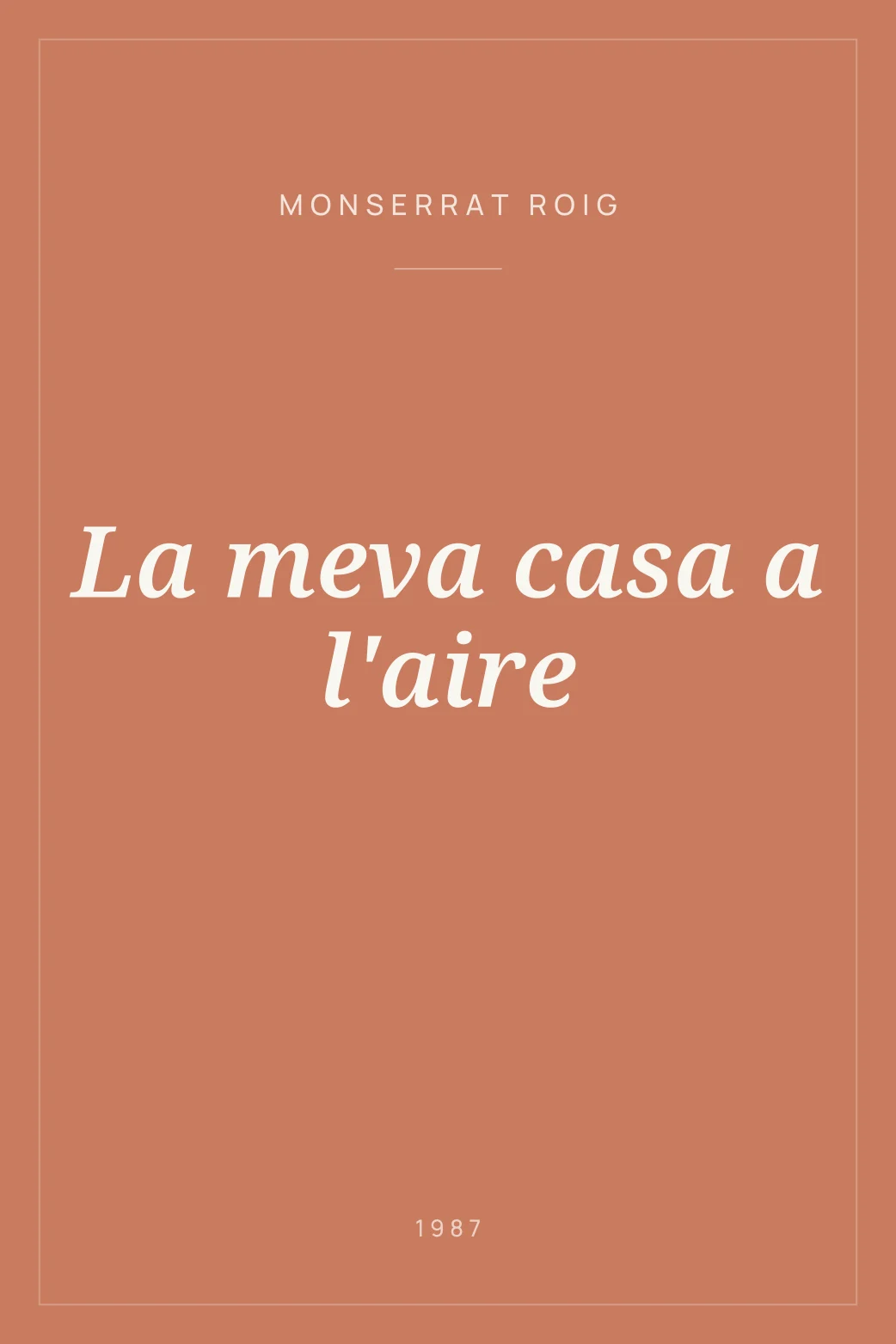 Portada de La meva casa a l'aire