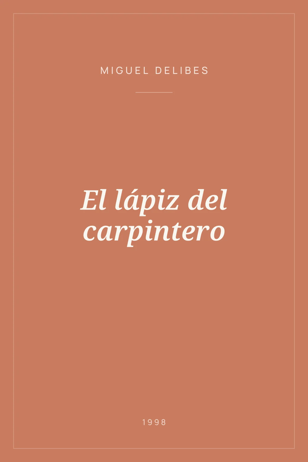 Portada de El lápiz del carpintero