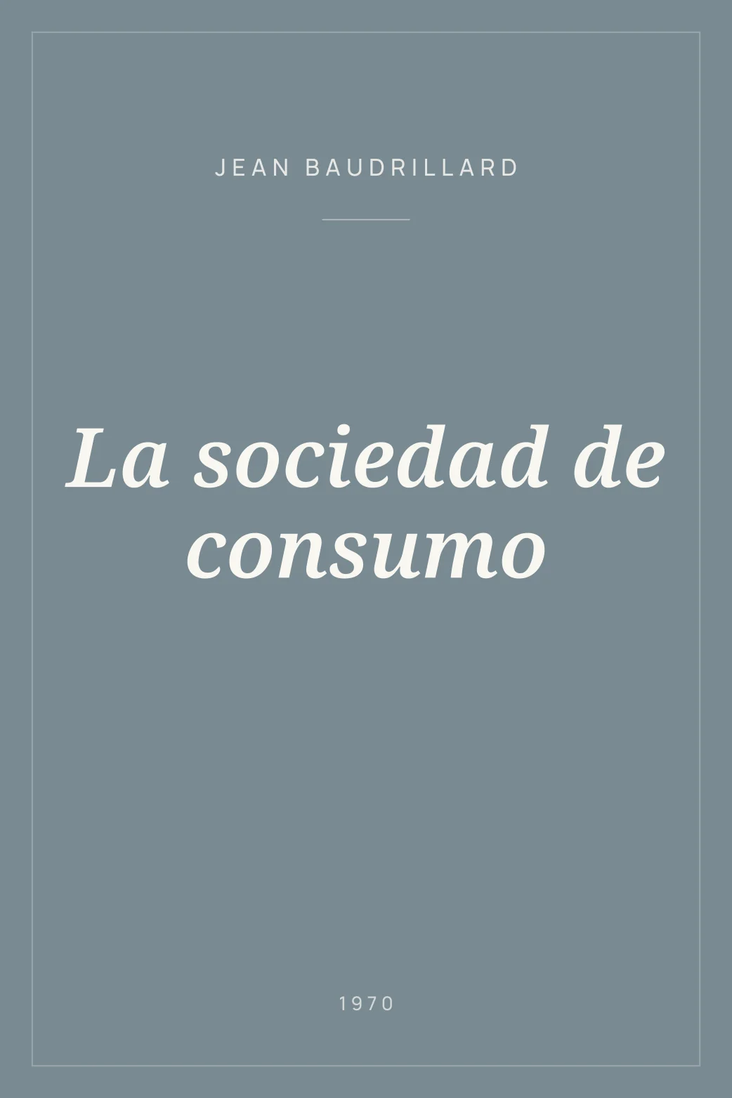 Portada de La sociedad de consumo