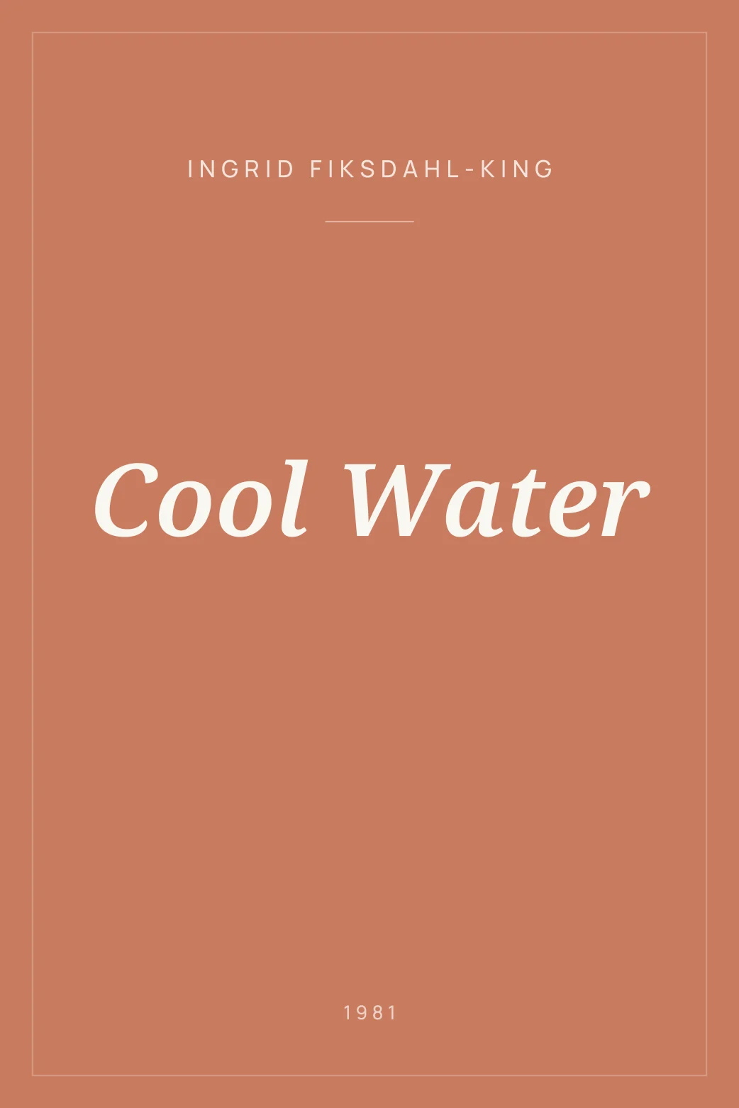 Portada de Cool Water