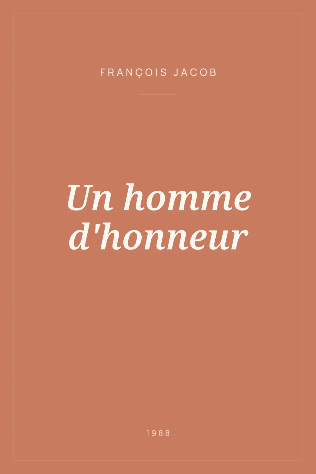 Portada de Un homme d'honneur