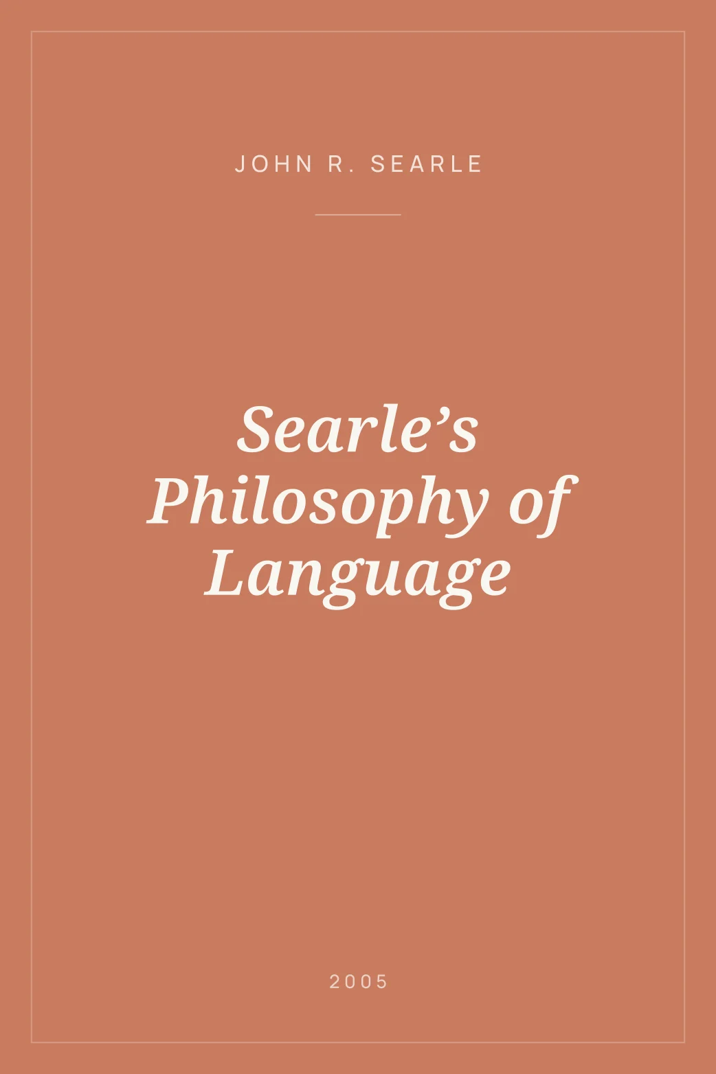 Portada de Searle’s Philosophy of Language
