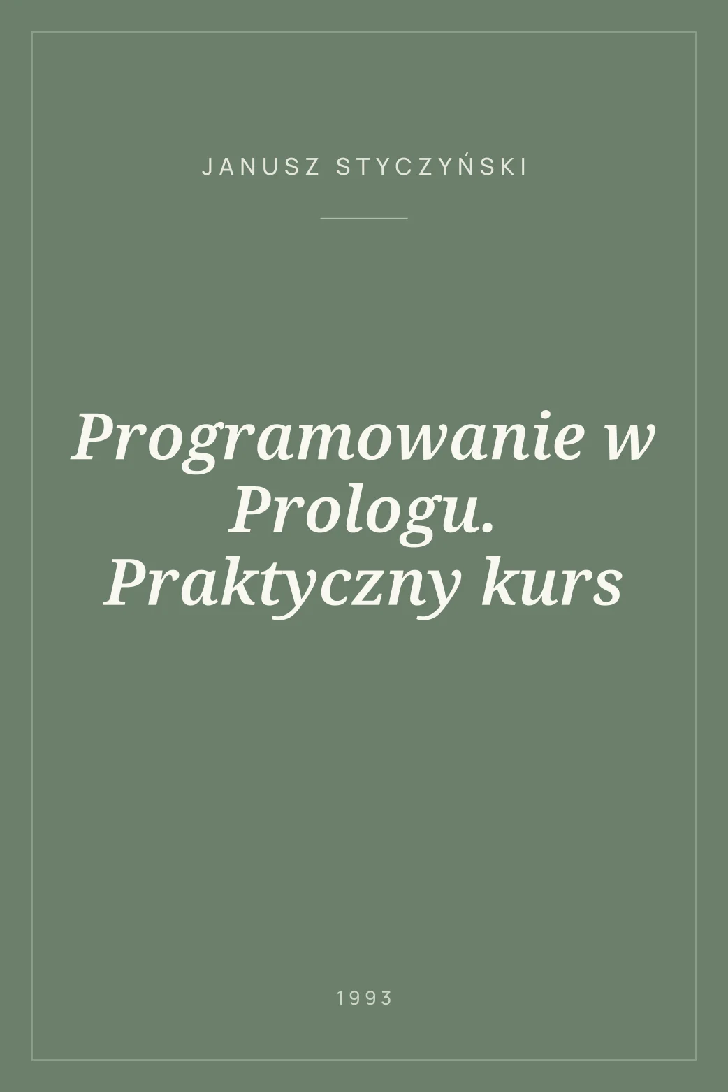 Portada de Programowanie w Prologu. Praktyczny kurs