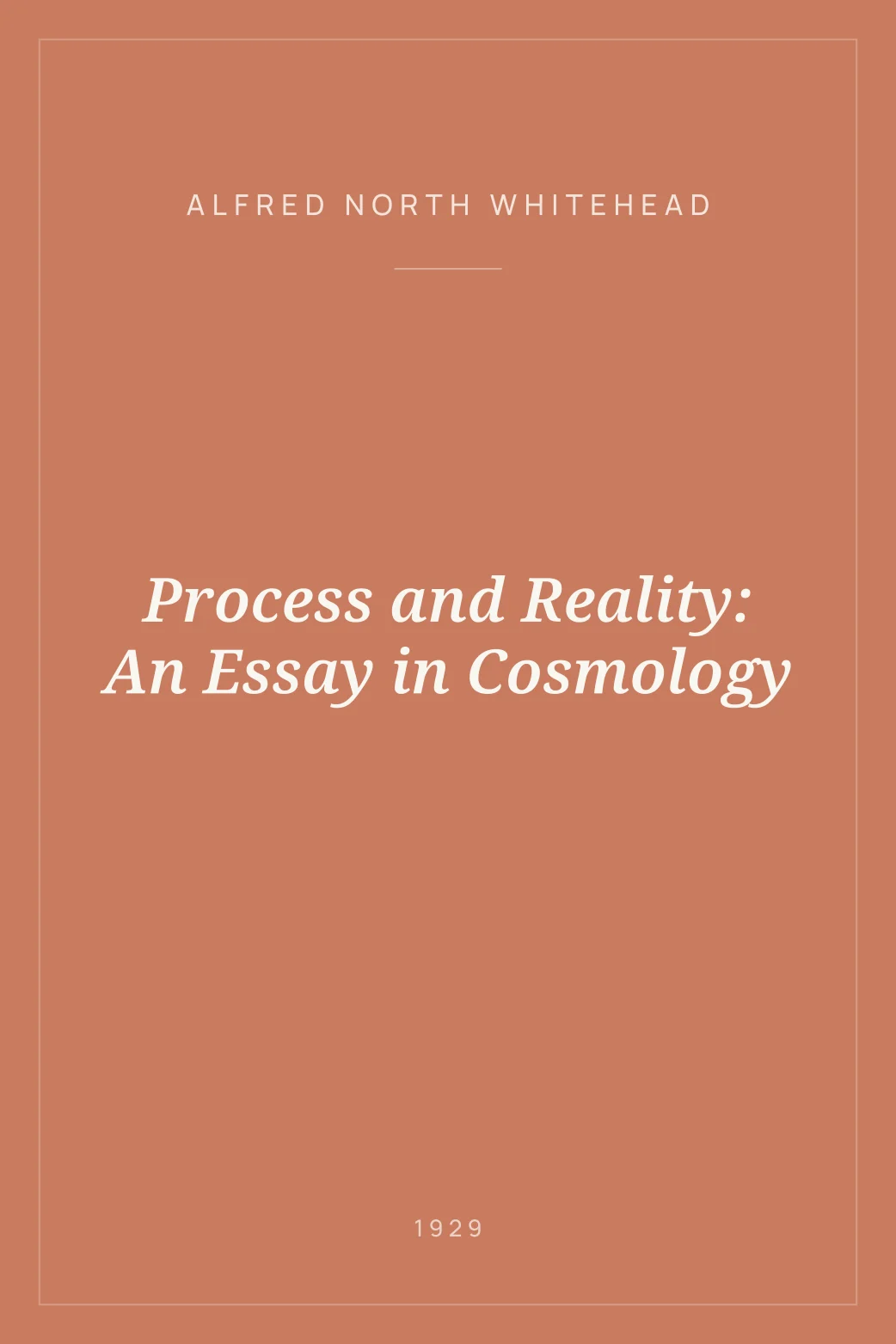 Portada de Process and Reality: An Essay in Cosmology