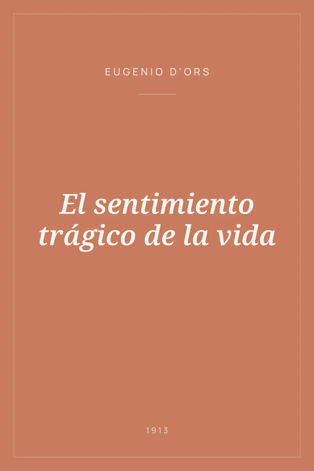 Portada de El sentimiento trágico de la vida