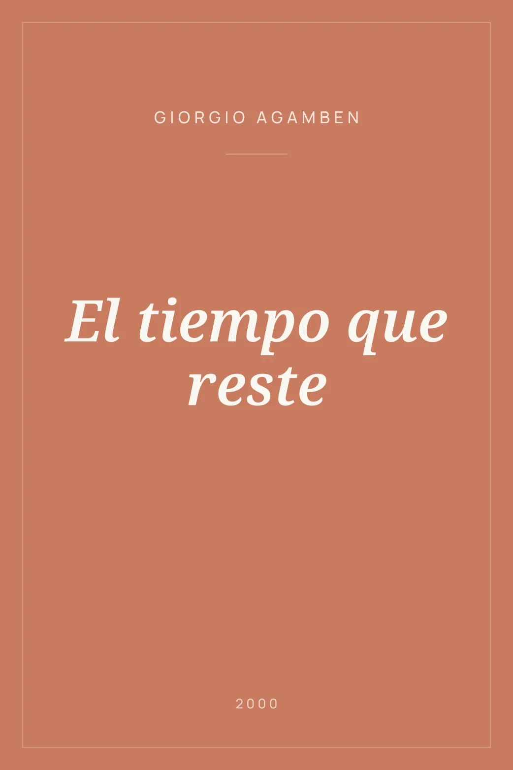 Portada de El tiempo que reste