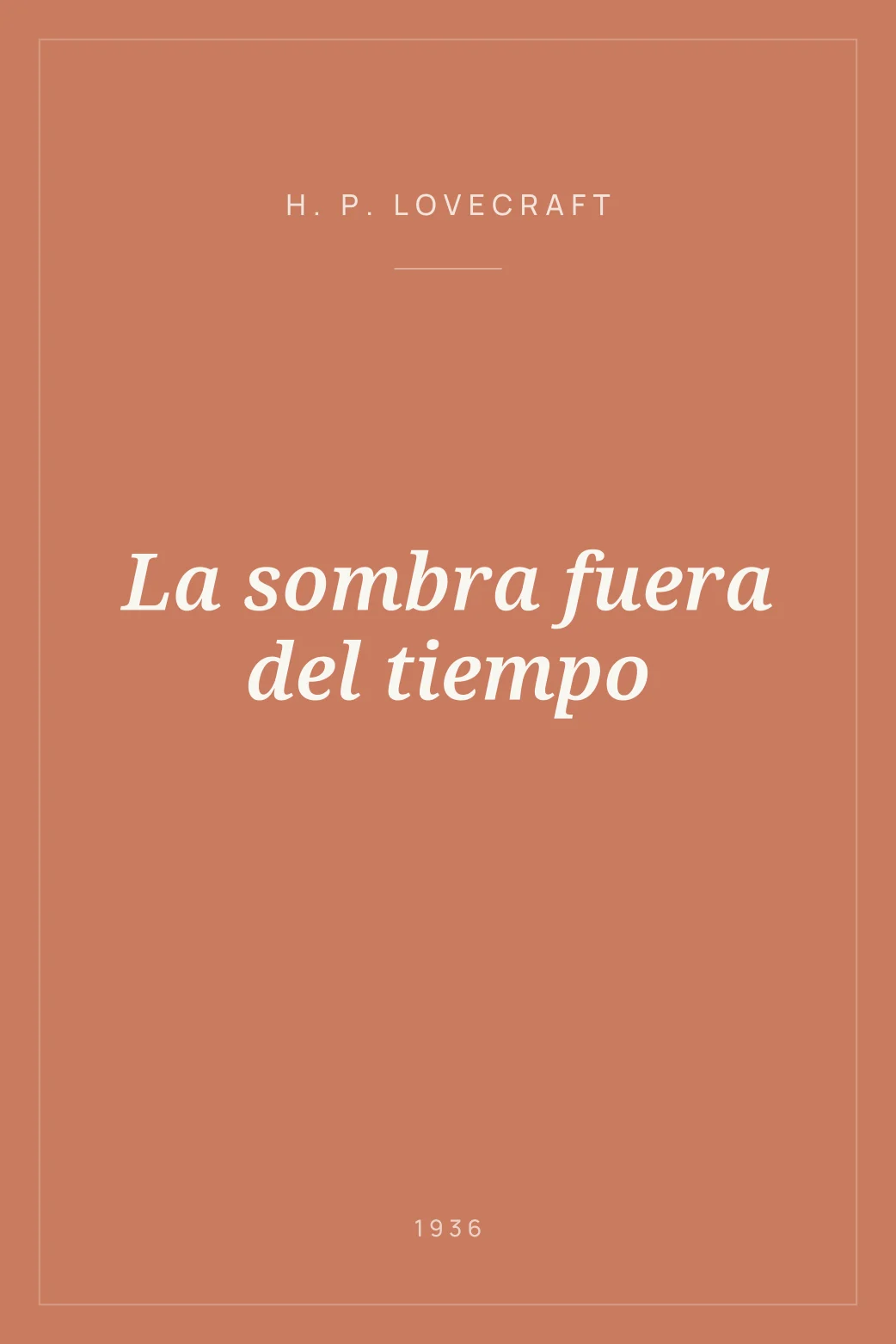 Portada de La sombra fuera del tiempo