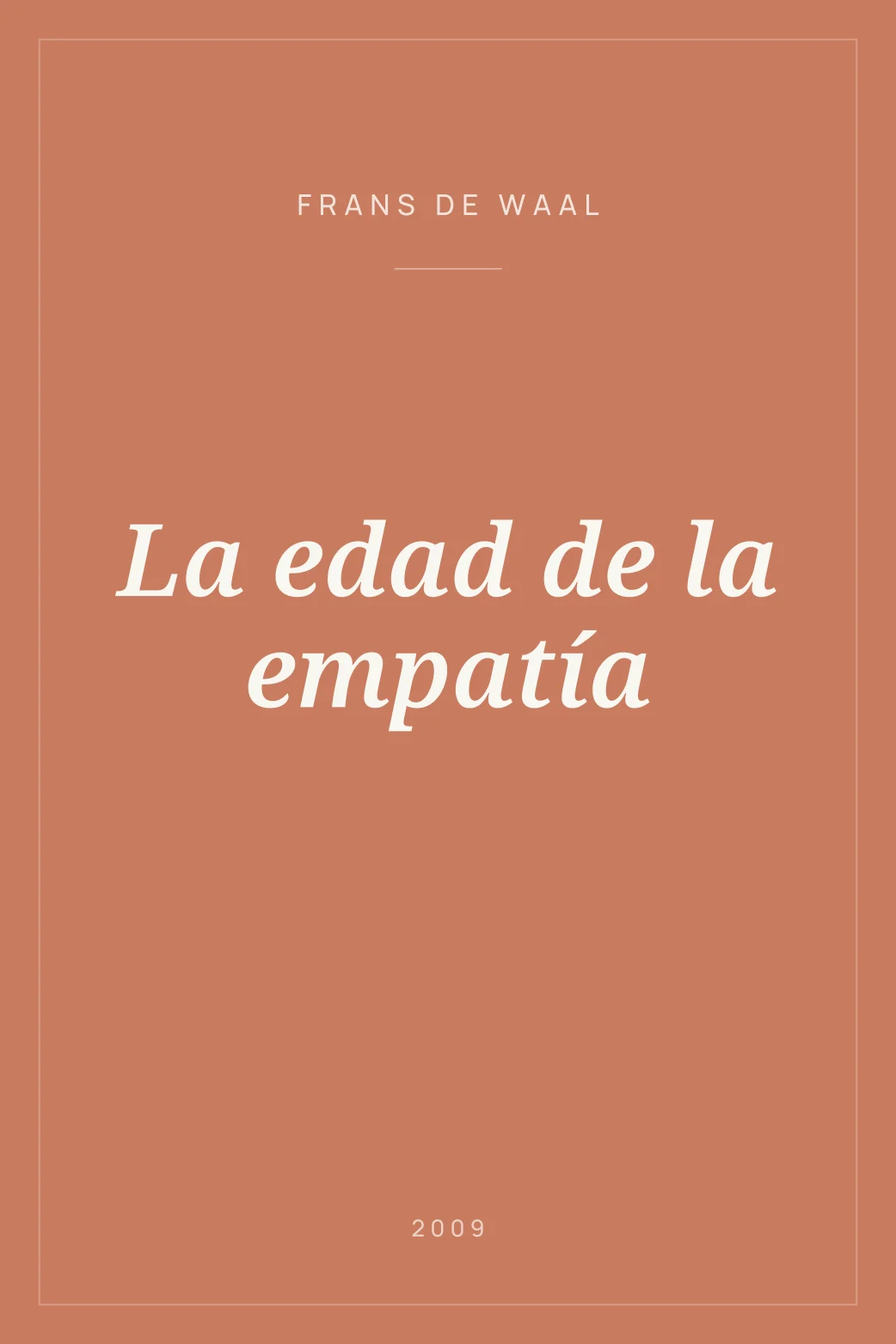 Portada de La edad de la empatía