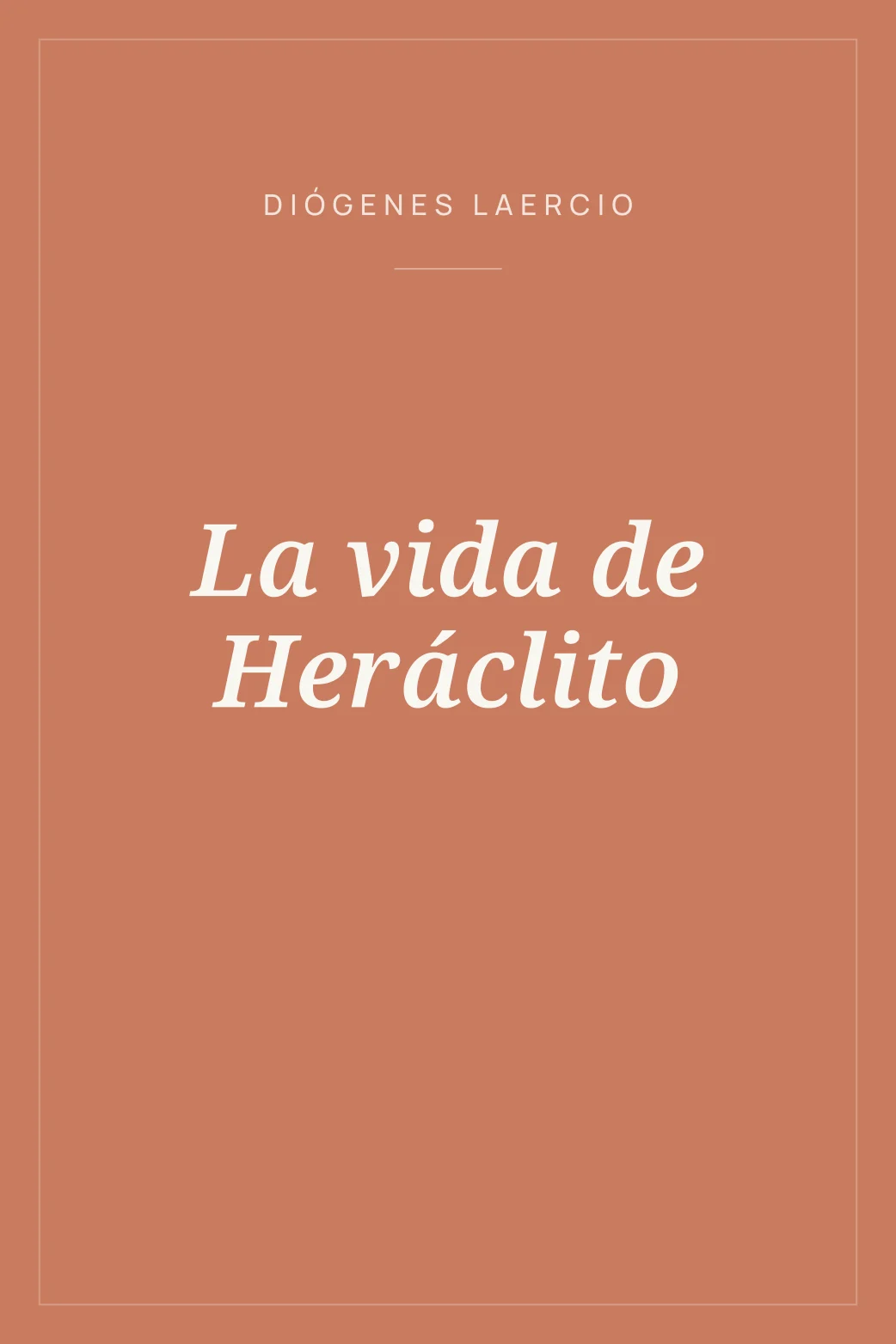 Portada de La vida de Heráclito