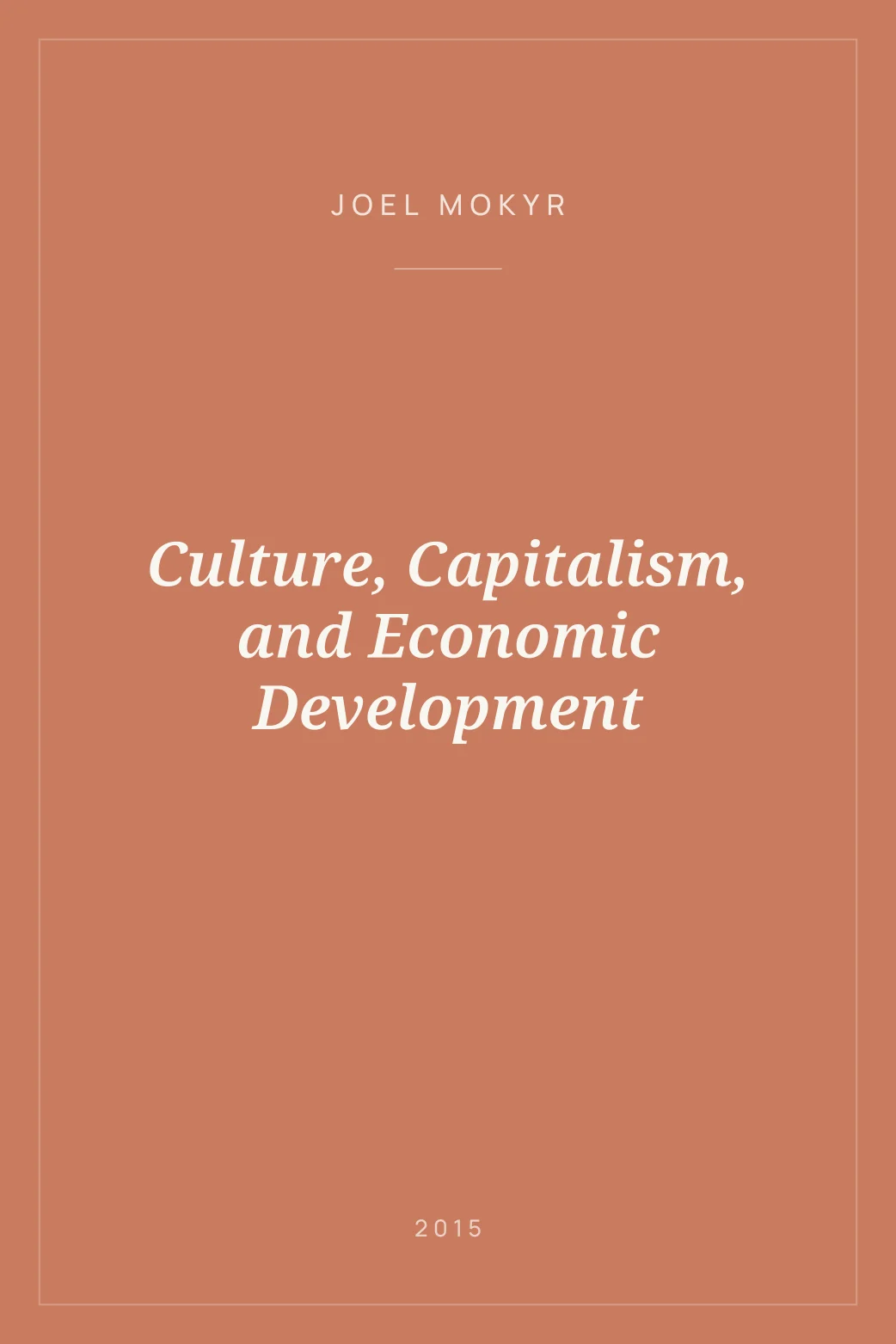Portada de Culture, Capitalism, and Economic Development