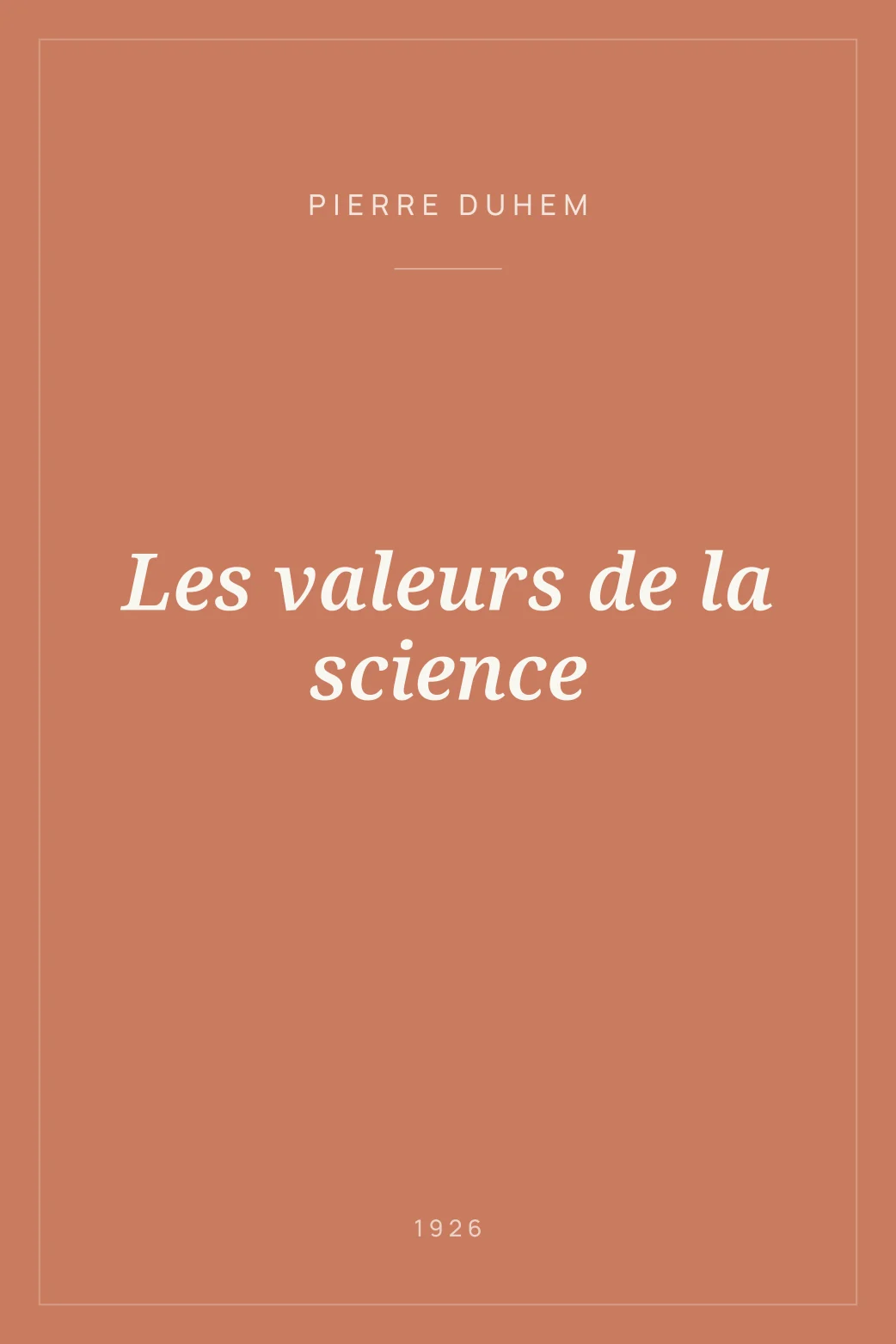 Portada de Les valeurs de la science