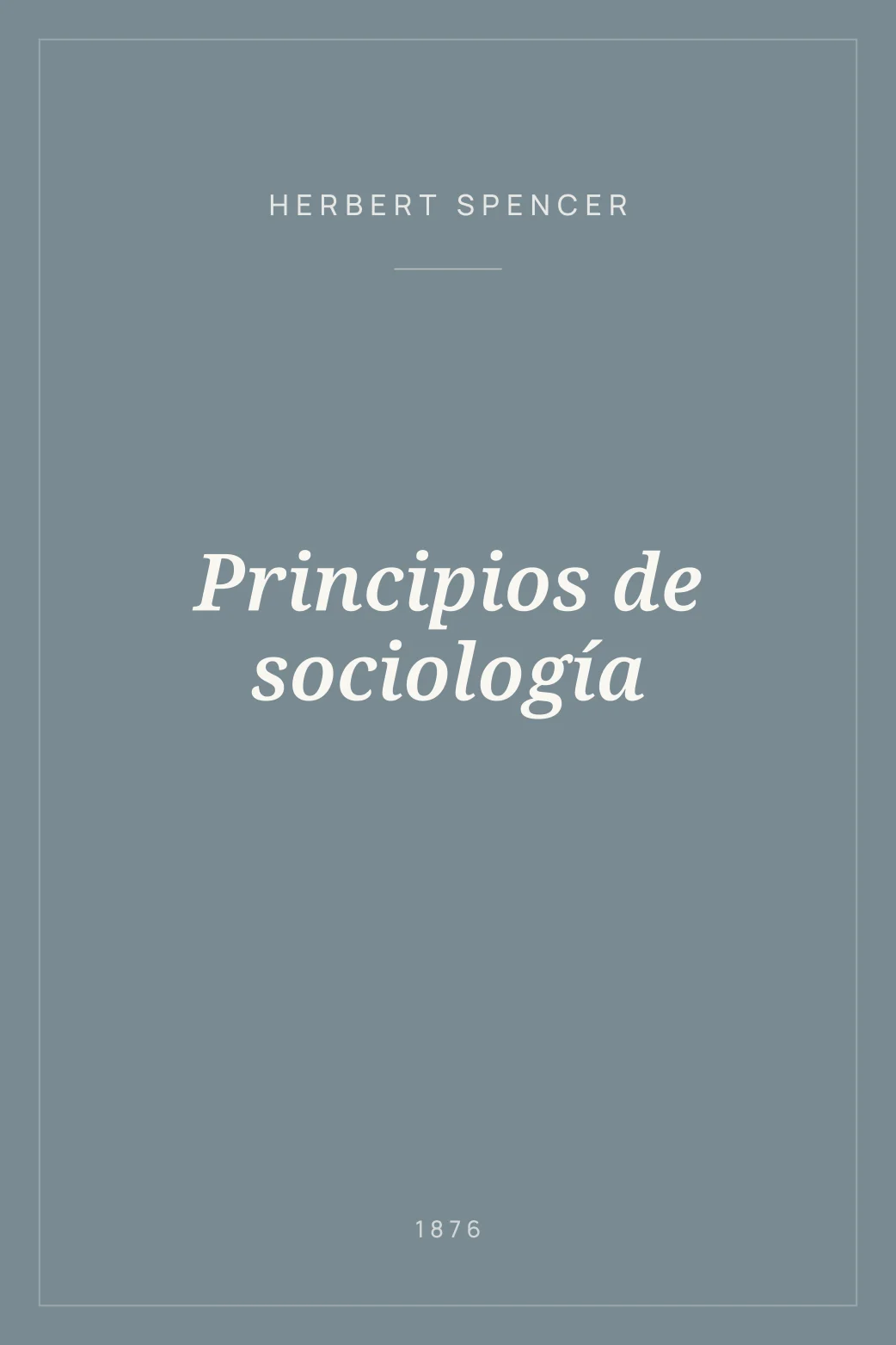 Portada de Principios de sociología