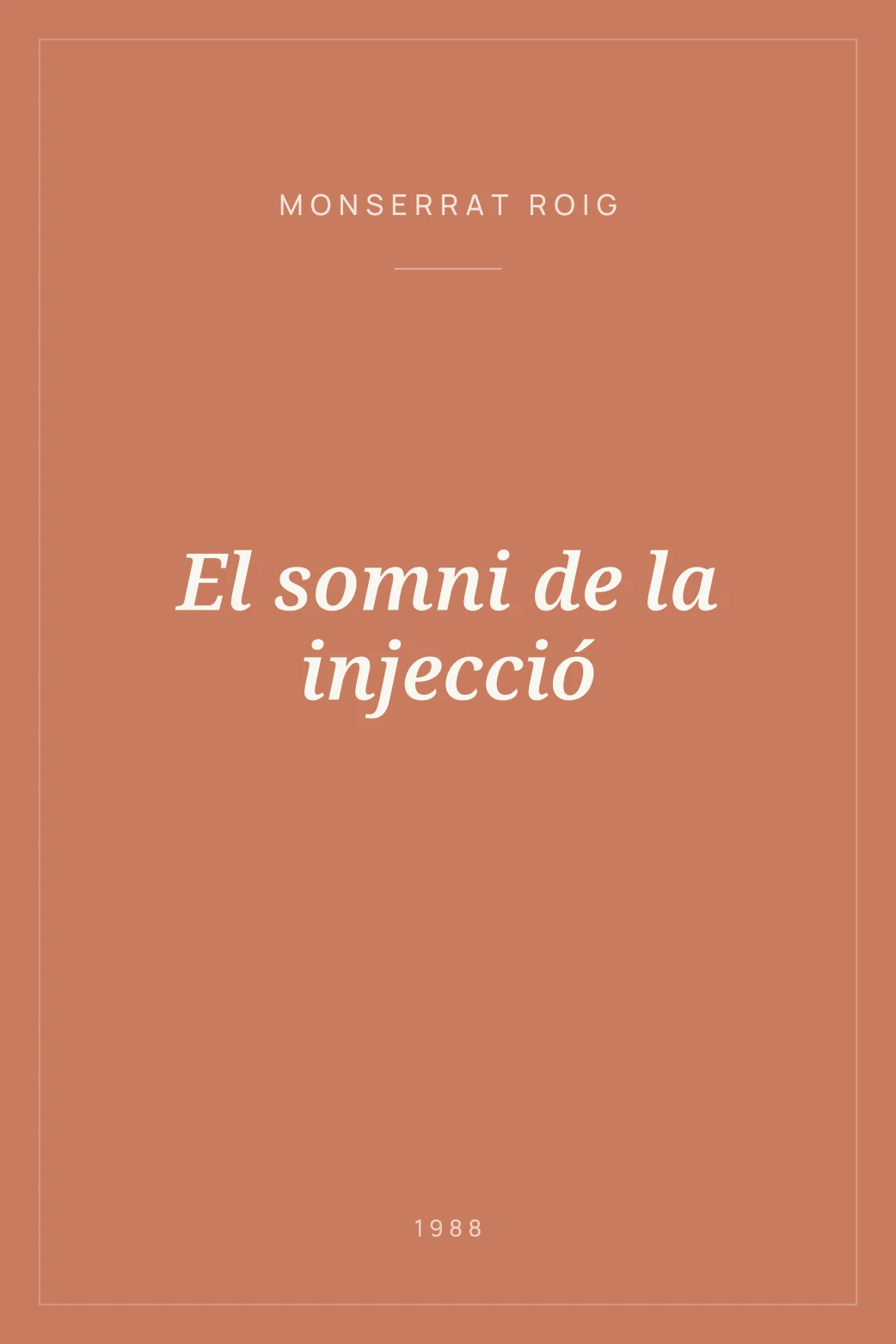 Portada de El somni de la injecció