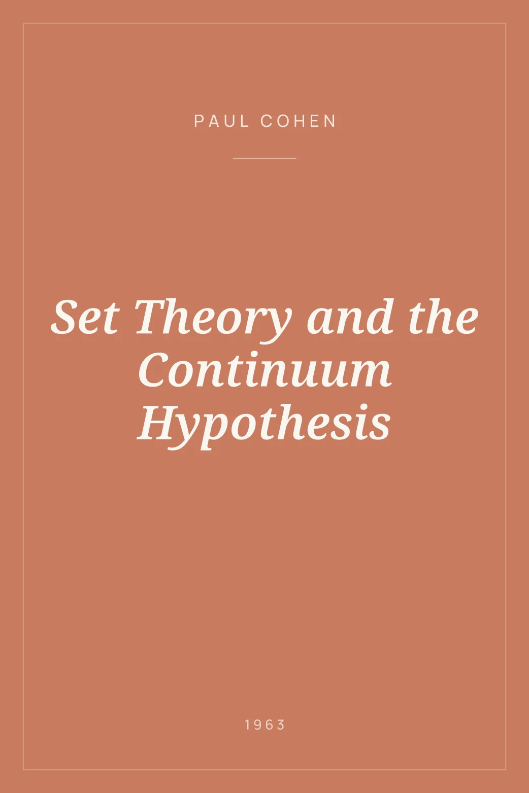Portada de Set Theory and the Continuum Hypothesis