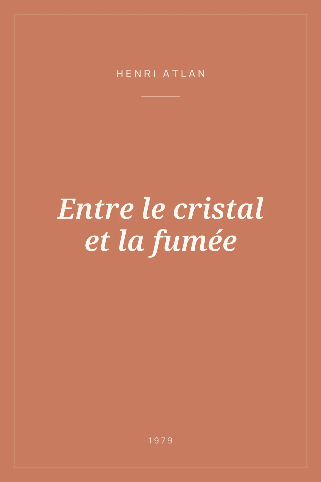 Portada de Entre le cristal et la fumée