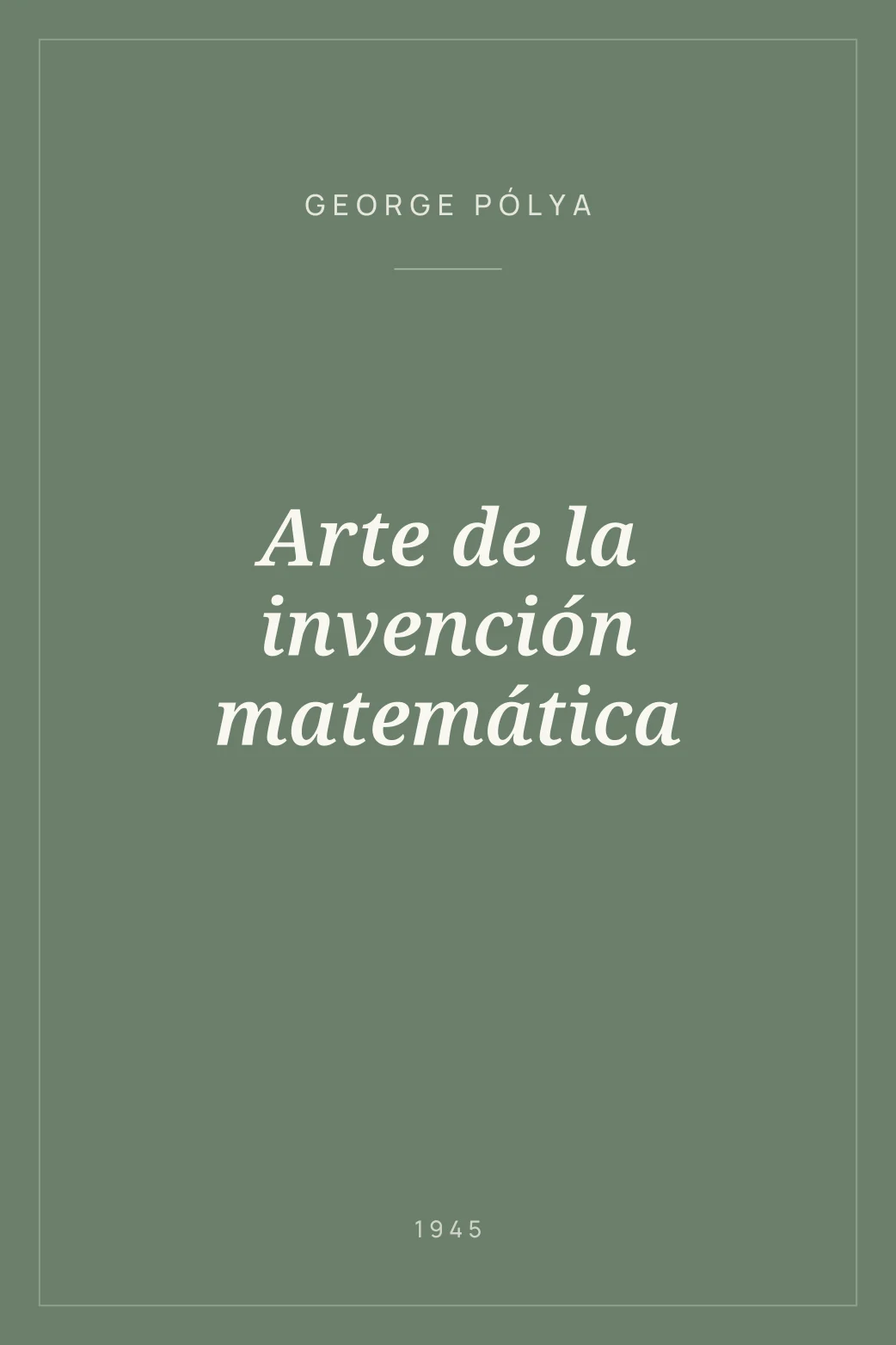 Portada de Arte de la invención matemática