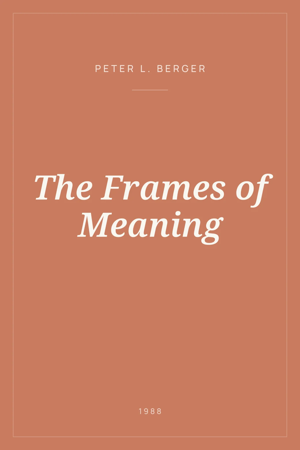 Portada de The Frames of Meaning