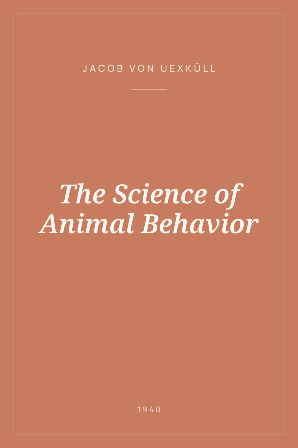 Portada de The Science of Animal Behavior