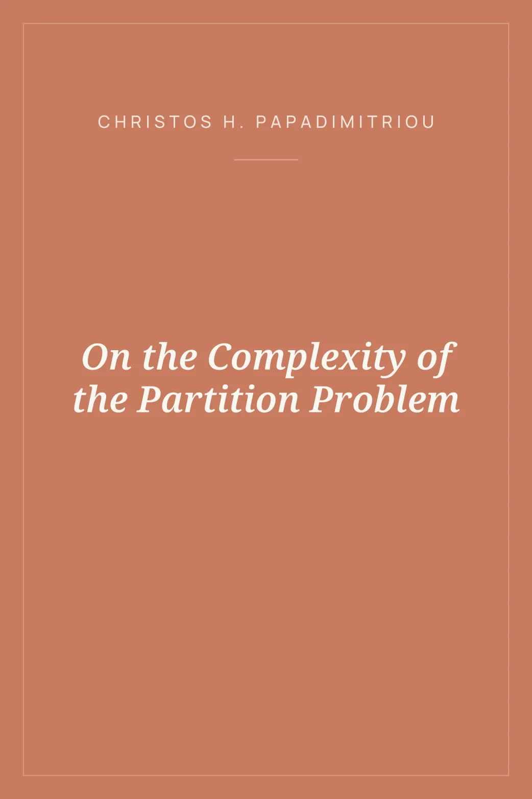 Portada de On the Complexity of the Partition Problem