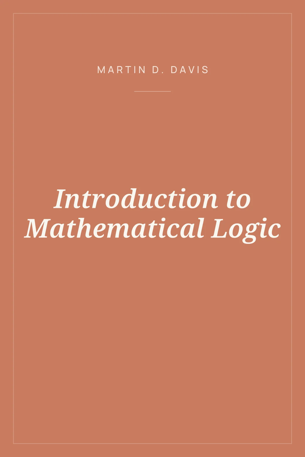 Portada de Introduction to Mathematical Logic