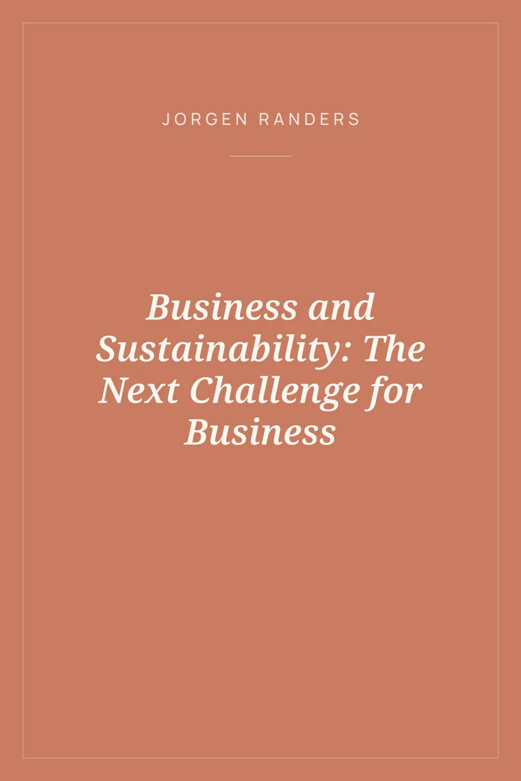 Portada de Business and Sustainability: The Next Challenge for Business
