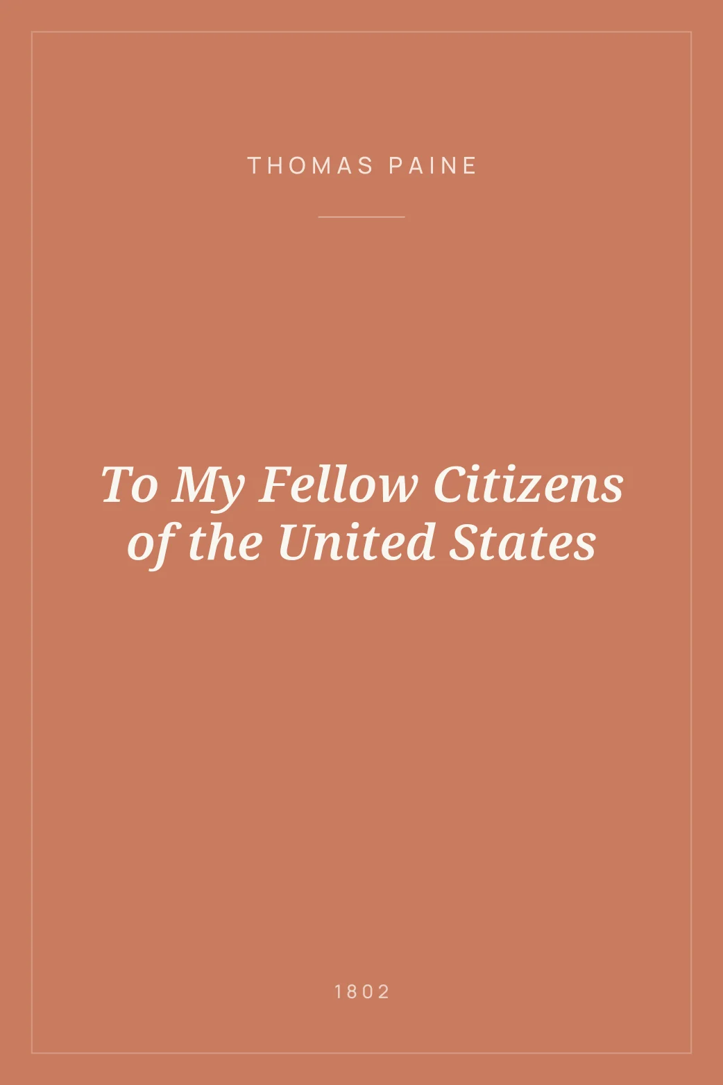 Portada de To My Fellow Citizens of the United States