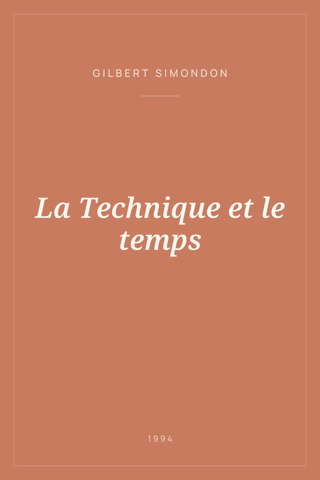 Portada de La Technique et le temps