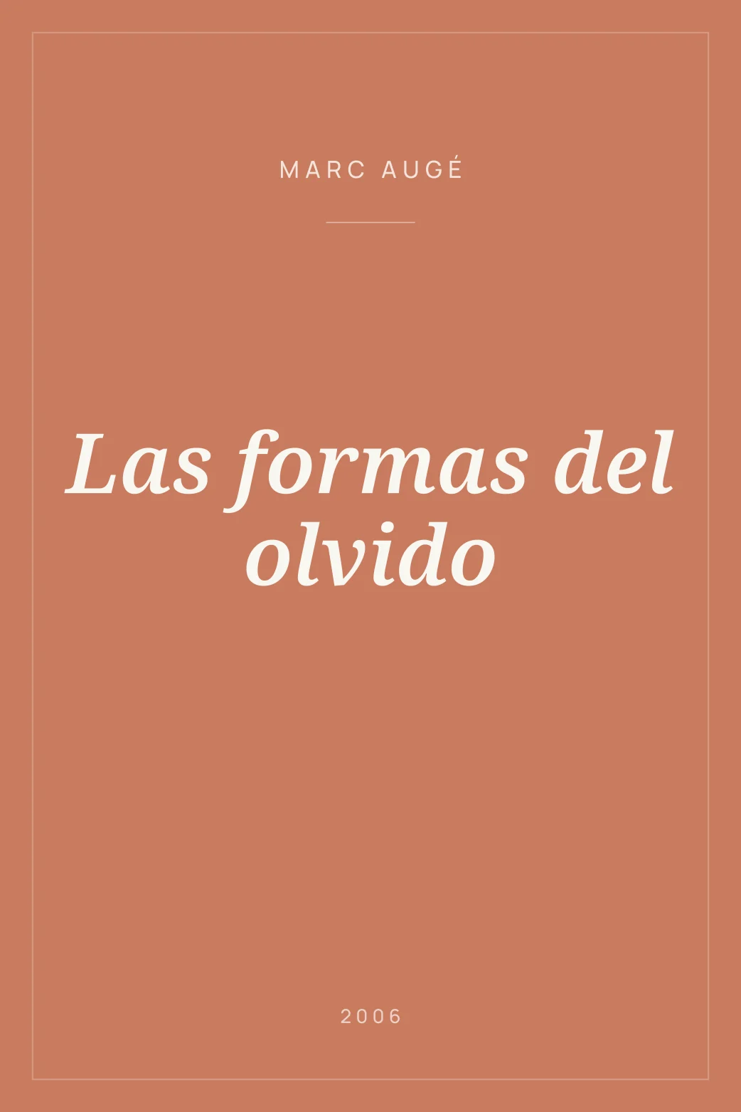 Portada de Las formas del olvido